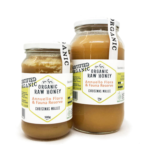 Certified Organic Raw Christmas Mallee Honey